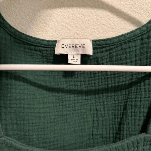 Evereve Francine Ruffle Gauze Square Neck Top Emerald Green Size Large - Picture 4 of 4